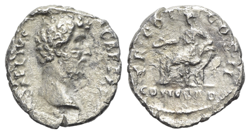 Aelius (Caesar, 136-138). AR Denarius (17mm, 2.52g, 6h). Rome. Bare head r. R/ C...