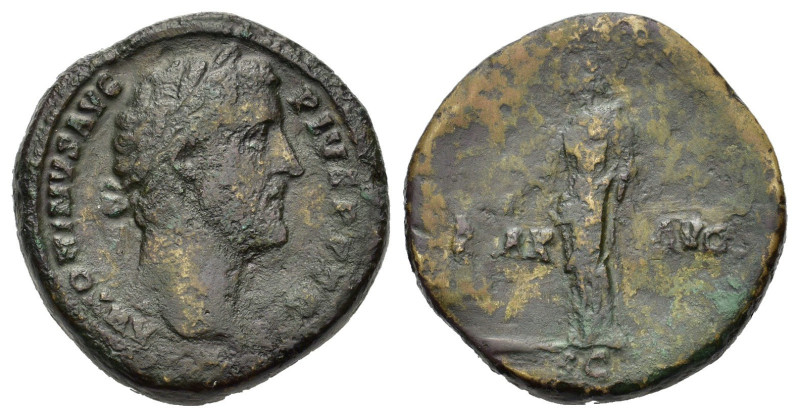 Antoninus Pius (138-161). Æ Sestertius, Rome, AD 145-147. Laureate head r. R/ Pa...