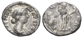 Faustina Junior (Augusta, 147-175). AR Denarius (18.5mm, 3.30g, 6h). Rome, c. 161-175. Draped bust r. R/ Fecunditas standing facing, head r., holding ...