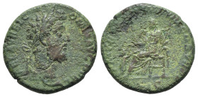 Commodus (177-192). Æ As (24mm, 8.91g, 6h). Rome. Laureate head r. R/ Pietas seated l., holding outstretched hand toward child standing before her and...