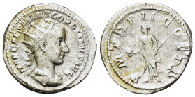 Gordian III (238-244). AR Antoninianus (22,5mm, 4.5g). Antioch. Radiate, draped and cuirassed bust r. R/ Providentia standing l. RIC 172.