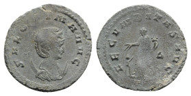 Salonina (Augusta, 254-268). Antoninianus (22mm, 3.28g, 6h). Rome, 265-7. Diademed and draped bust r., set on crescent. R/ Fecunditas standing l., ext...
