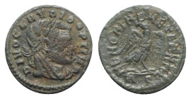 Divus Claudius II (died AD 270). Æ Half Follis (16mm, 1.84g, 12h). Rome, 317-8. Laureate and veiled head r. R/ Eagle standing r., head l., with wings ...