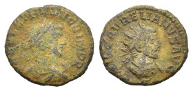 Aurelian, with Vaballathus. (270-275). BI antoninianus (20,5mm, 3.5g). Antioch mint, struck A.D. 270-272. VABALATHVS VCRIMDR, laureate, draped and cui...
