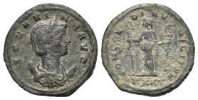 Severina (Augusta, 270-275). Antoninianus (23mm, 4.01g, 12h). Siscia, AD 275. Draped bust r., wearing stephane, set on crescent. R/ Concordia standing...