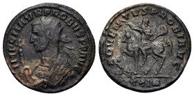 Probus. (276-282). Antoninianus (22mm, 3.47 g,). Siscia mint, 3rd officina. 2nd emission, AD 277. Radiate and mantled bust left, holding eagle-tipped ...