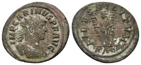 Carinus (283-285). Antoninianus (23mm, 3.60 g,). Rome mint, 5th officina. 3rd emission, August AD 283. Radiate, draped, and cuirassed bust right. R/ F...