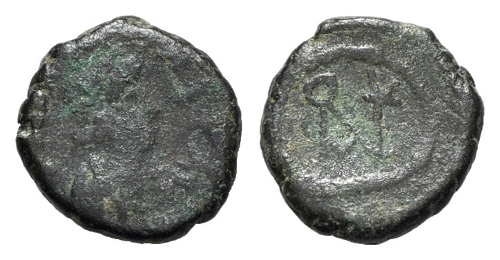 Anastasius I (491-518). Æ Nummus (10mm, 0.95g, 12h). Constantinople, 491-498. Di...