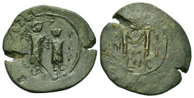 Heraclius, with Heraclius Constantine. 610-641. Æ Follis (34,6mm, 11.44g). Nicomedia mint, 1st officina. Dated RY 4 (613/4). Heraclius and Heraclius C...