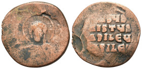 Anonymous, time of Basil II and Constantine VIII (c. 976-1025). Æ 40 Nummi (31,6mm, 11.3g). Facing bust of Christ Pantocrator. R/ Legend in four lines...