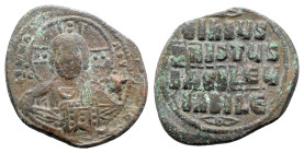 Anonymous, time of Basil II and Constantine VIII, c. 1020-1028. Æ 40 Nummi (30mm, 10.47g, 6h). Uncertain (Thessalonica?) mint. Facing bust of Christ P...