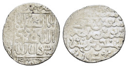 Islamic, Ilkhans. Arghun (683-690 AH / 1284-1291 AD). AR Dirham (22,50 g, 2,30 g). Kashan mint, (6)91 AH. D/ Kalima in three lines inscribed in a squa...
