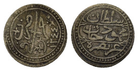 Ottoman Empire. Algeria. Mahmud II (AH 1223-1255/AD 1808-1839), BI 5 Asper. (20,5mm, 2.52g).Jaza'ir, AH 1244. KM 71.