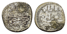 Ottoman Empire. Algeria. Mustafa IV (AH 1222-1223/AD 1807-1808), AR 1/4 Budju. (19,1mm, 3.3g) Jaza'ir, AH 1223. KM 54. Rare.