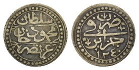 Ottoman Empire. Algeria. Mahmud II (AH 1223-1255/AD 1808-1839), BI 5 Asper.(21,1mm, 2.32g) Jaza'ir, AH 1240. KM 71.