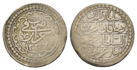 Ottoman Empire. Algeria. Mahmud II (AH 1223-1255/AD 1808-1839), AR 1 Budju. (28,5mm, 10,2g) Jaza'ir, AH 1236. KM 68.