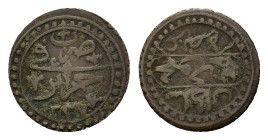 Ottoman Empire. Algeria. Mahmud II (AH 1223-1255/AD 1808-1839), BI 5 Asper. (17mm, 2.41g) Jaza'ir, AH 1237. KM 71.
