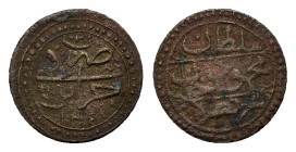 Ottoman Empire. Algeria. Mahmud II (AH 1223-1255/AD 1808-1839), BI 5 Asper. (16,9mm, 1,7g) Jaza'ir, AH 1240. KM 71.