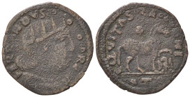Italy, L'Aquila. Ferdinando I d'Aragona (1458-1494). Æ Cavallo (19mm, 1.71g, 12h). Crowned head r. R/ Horse stepping r.; eagle before, T below. MIR 95...