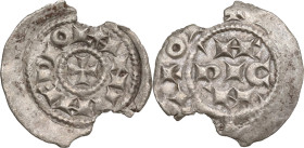 Italy, Milano, Enrico III-V (1039-1125). BI Denaro Scodellato (16mm, 0.50g). VF