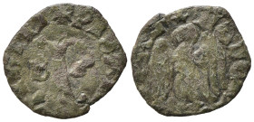 Italy, Pisa, c. 14th century. BI Quattrino (13mm, 0.49g, 6h). Crowned eagle, head l. R/ Large P. Biaggi 1947. Near VF