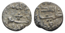 Italy, Sicily, Palermo. Tancredi (1190-1194). BI Kharruba or Dirhem Fraction (9.5mm, 0.94g, 1h). Kufic legend. R/ Cross, Kufic legend. Spahr 138; MIR ...