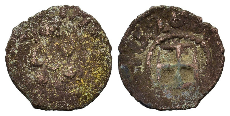 Armenia, Uncertain. Æ (20mm, 3.00g). King seated facing. R/ Cross. Fine