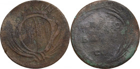 Italy, Papal States. Ravenna. Benedetto XIV (1740-1758). Mezzo Baiocco (27mm, 4.60g). Fine