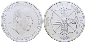 Spain, Francisco Franco AR Medal. 100 Pesetas 1966. PROOF. AR (44,7mm, 44.25g)