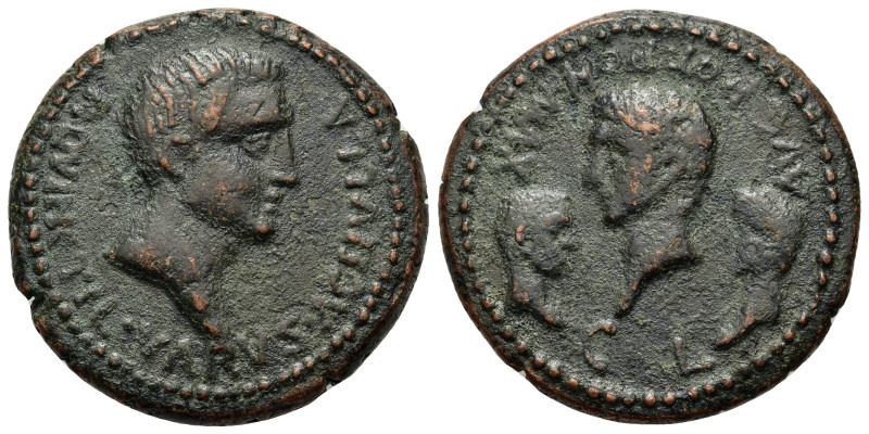 Augustus, with Gaius and Lucius as Caesars (27 BC-AD 14). Byzacium, Achulla. Æ (...