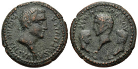 Augustus, with Gaius and Lucius as Caesars (27 BC-AD 14). Byzacium, Achulla. Æ (22,05mm, 31.6g). P. Quinctilius Varus, proconsul. Struck 8-7 BC. Bare ...