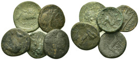 Lot of 5 Æ Greek coins, to be catalog. Lot sold as is, no return.
