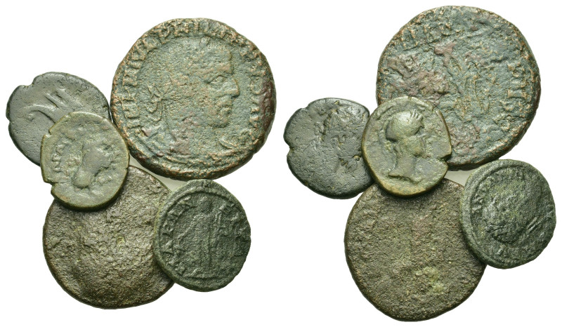 Lot of 5 Roman Provincial Æ coins, to be catalog. Lot sold as is, no return