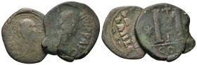 Lot of 2 Æ Byzantine coins, to be catalog. Lot sold as is, no return.