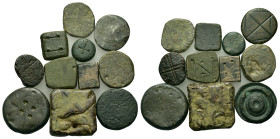 Lots of 11 Æ Byzantine-Medieval Weights and Tesserae. Lot sold as is, no return
