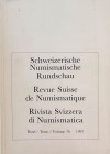 AA.VV. Revue Suisse de Numismatique. Tome 76, 1997. Softcover, pp. 295, b/w illusrations, 19 b/w plates. Sommaire: Boehringer, Christof: Konkordanz un...