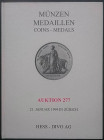 Hess - Divo. Auktion 277 - Munzen - Medaillen. Zurigo, 21 Gennaio 1999. Cartonato ed., 1047 lotti, ill. In b/n. Buono stato