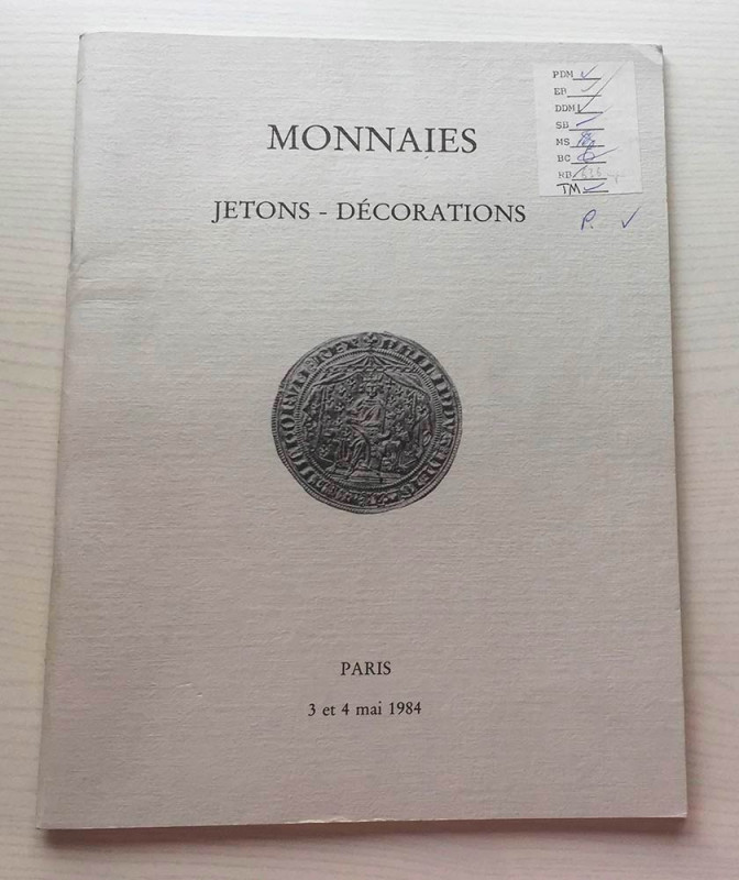 Kampmann M.M. Renaud M.D. Monnaies, Jetons, Decorations. Paris 03-04 Mai 1984. B...