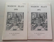 Maison Platt Lotto di 2 Listini a prezzo fisso. 1970, 1971. Ottimo stato.