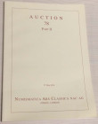 Nac – Numismatica Ars Classica. Auction no. 78. Greek, Roman and Byzantine Coins. Part II. Zurich, 27 May 2014. Brossura ed., pp. 164., lotti 1177, il...