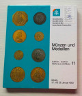 SBV Auktion 11 Munzen und Medaillen Basel 27-28 Januar 1982. Cartonato ed. pp. 261, lotti 1609, ill. in b/n. Tavv. 4 di ingrandimenti a colori. Con li...