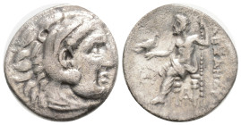 KINGS OF MACEDON. Alexander III 'the Great' (336-323 BC). Drachm. 3,8 g. 18,3 mm.
Obv: Head of Herakles right, wearing lion skin.
Rev: AΛEΞANΔPOY.
...