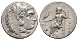 Kingdom of Macedon, Philip III Arrhidaios AR Drachm. Struck under Menander or Kleitos, in the types of Alexander III. Sardes, circa 322-318. Head of H...