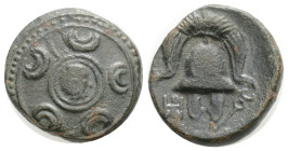 Kingdom of Macedon Alexander III ‘the Great’ (336-323 BC). Æ Quarter Unit . Uncertain mint from Western Asia Minor, c. 323-310 Macedonian shield, in c...