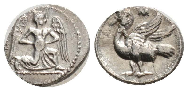 Greek
Cilicia, Mallos AR Obol. Circa 420-385 BC. Winged male figure advancing r...
