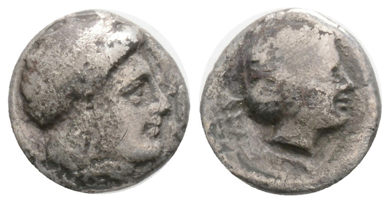 Greek
LESBOS, Mytilene (Circa 400-350 BC) AR diobol (10.7mm, 1.2 g)
Laureate h...