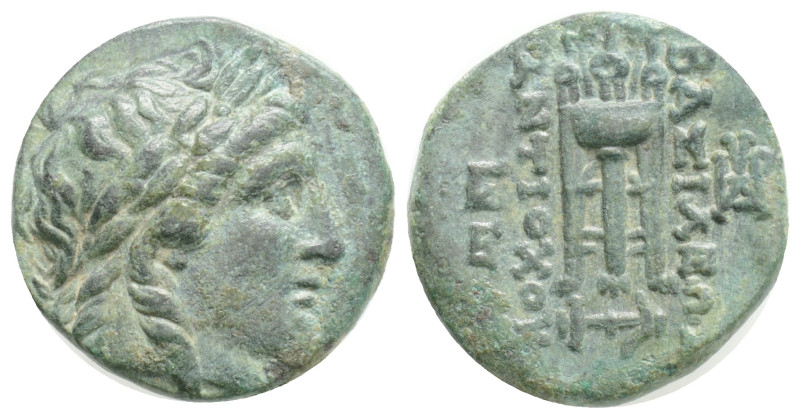 Greek
Kings of Syria, Antiochos II Æ17. Sardis, 261-246. Laureate head of Apoll...