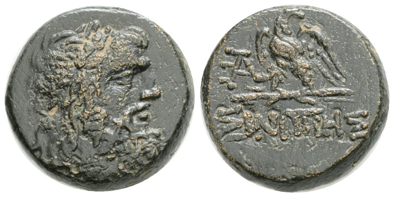 Greek PONTOS, Amisos (Circa 100-85 BC) AE Bronze (18,5 mm, 8,1 g)
Obv: Laureate...