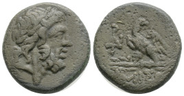 PONTOS. Amisos. Ae (Circa 85-65 BC). 7,9 g. 20,5 mm.
Obv: Laureate head of Zeus right.
Rev: ΑΜΙΣΟΥ. Eagle standing left on thunderbolt, head right; ...