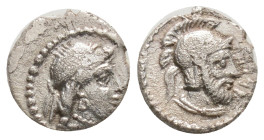 Greek
CILICIA, Tarsos, Datames, Satrap of Cilicia and Cappadocia (Circa 384-360 BC)
AR Obol (9.1 mm, 0.56 g)
Obv: Female bust right, wearing loop e...